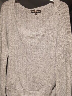 a new day Heather Gray Scoop Neck Ribbed Sweater